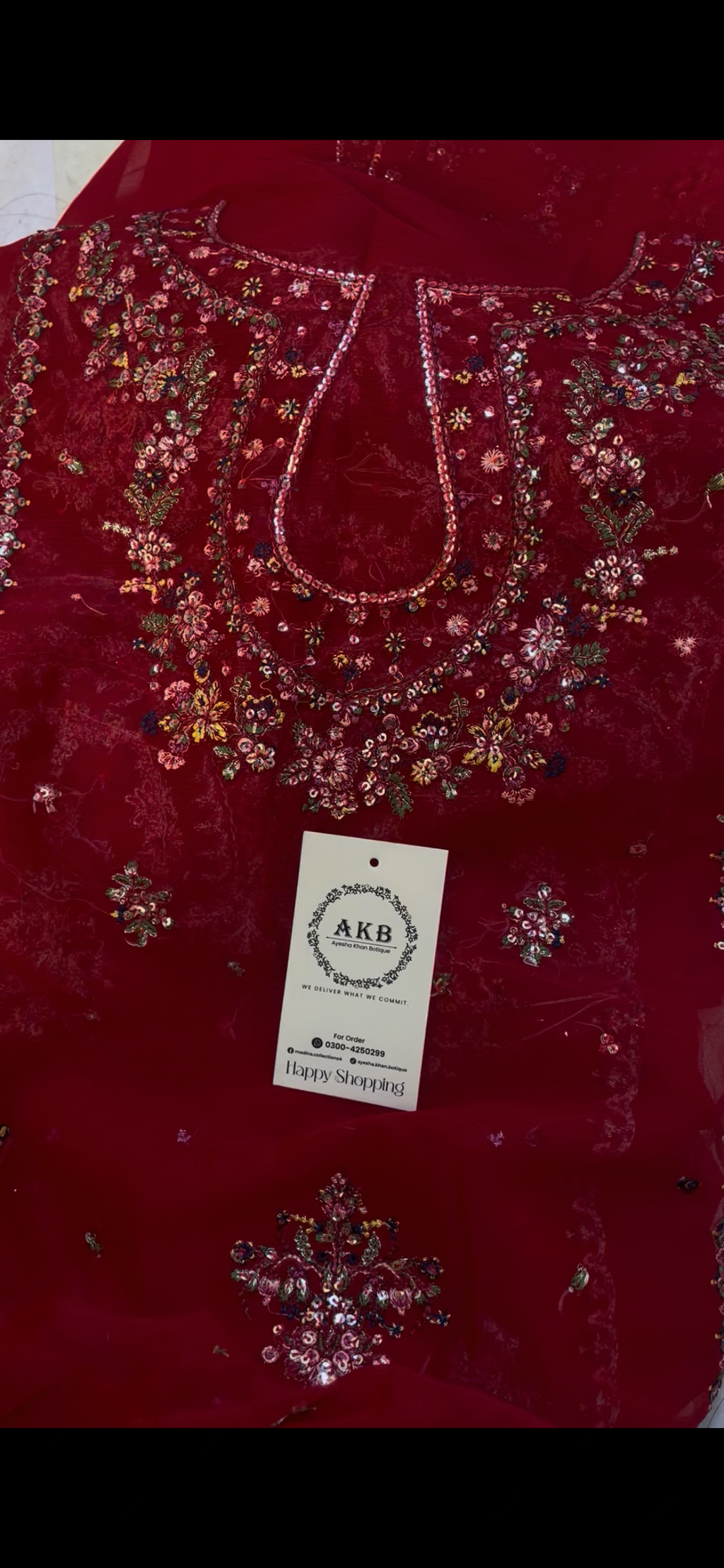 Hussain Rehar Red Chiffon (SU)