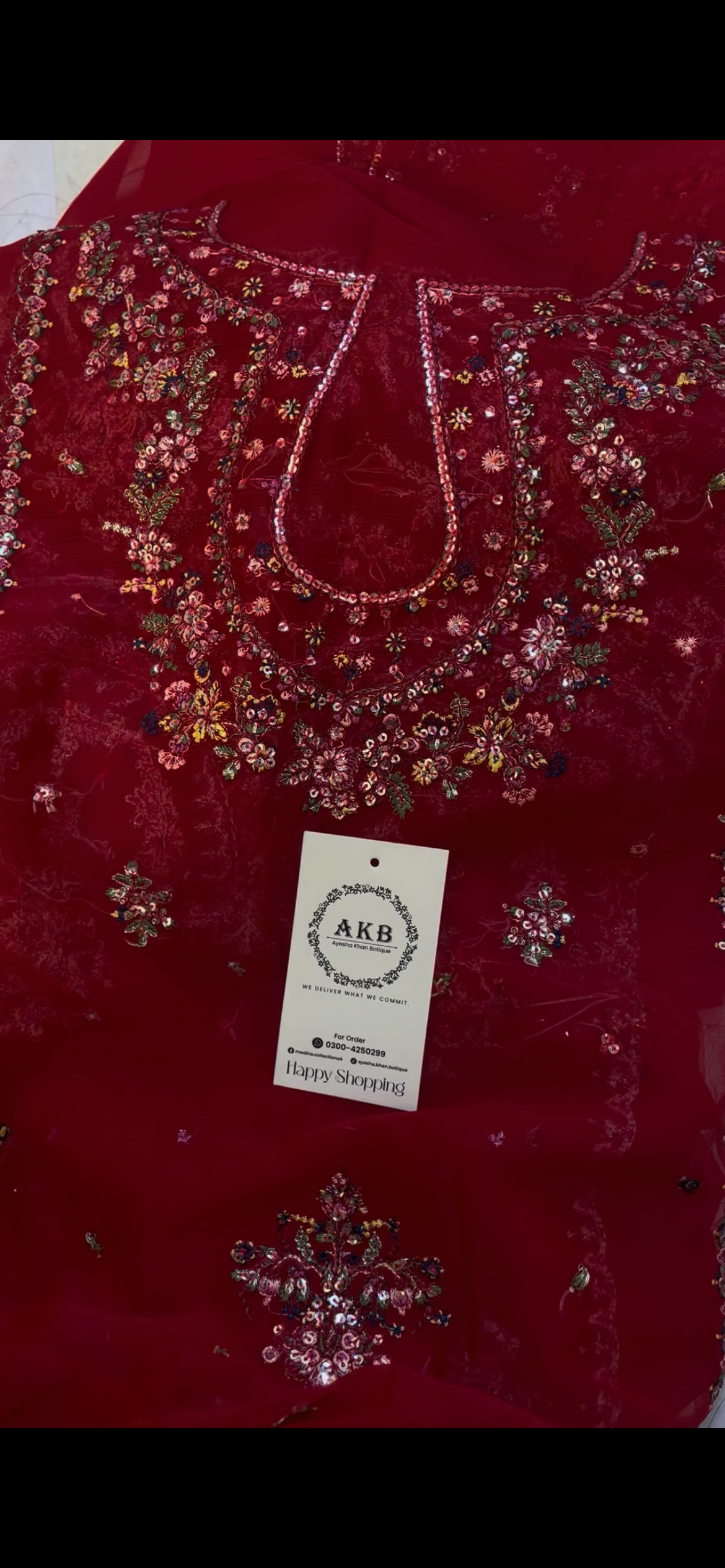 Hussain Rehar Red Chiffon (SU)