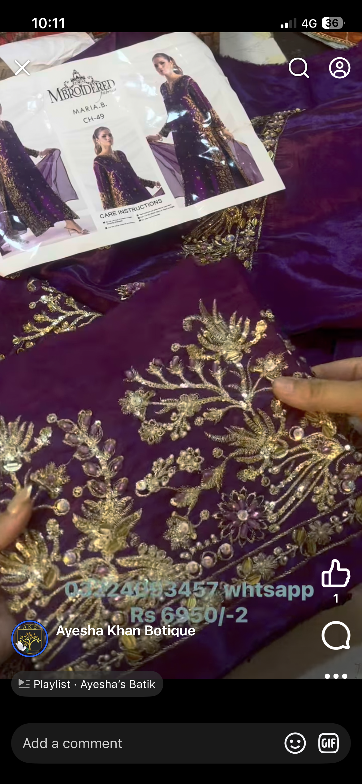 Maria.B silk plum 3pcs