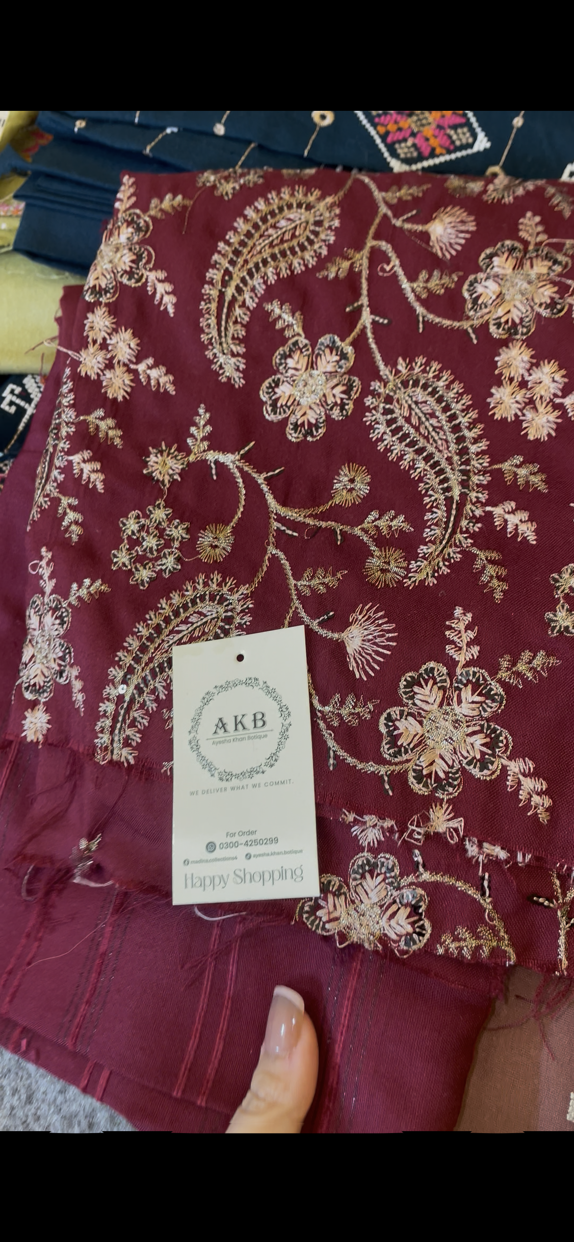 Luxury embroidery dhanak 3pcs