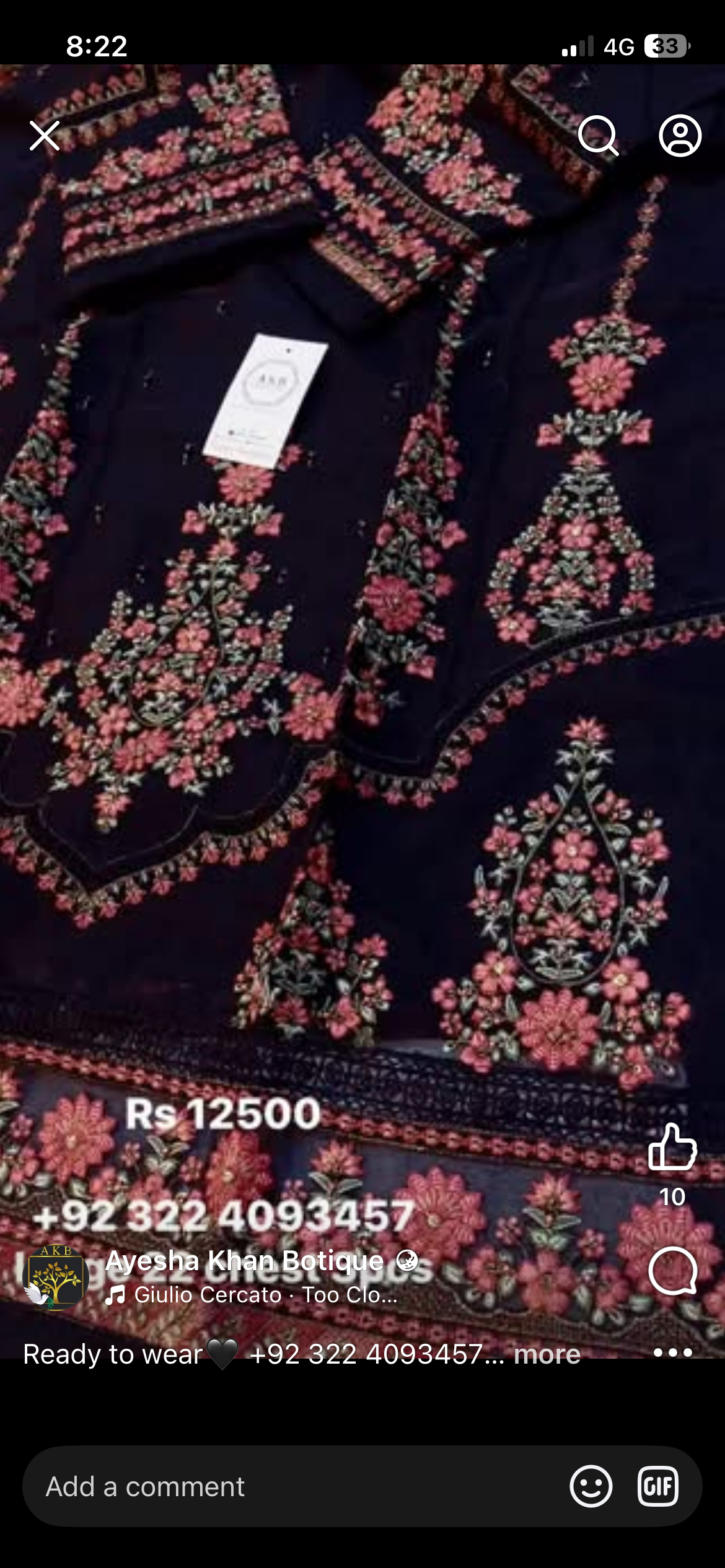 Ready to wear Large Organza formal 3pcs