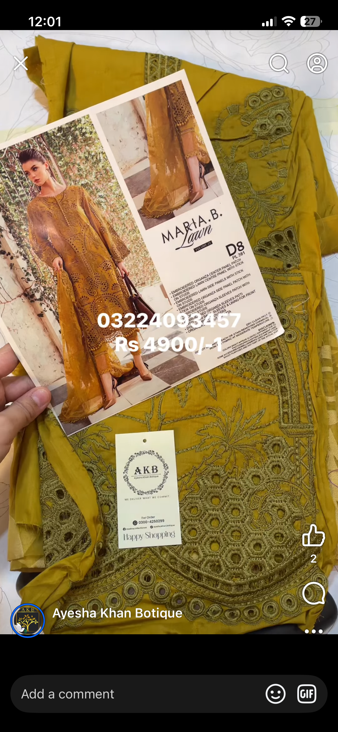 Maria.B lawn mstrd Bfresh