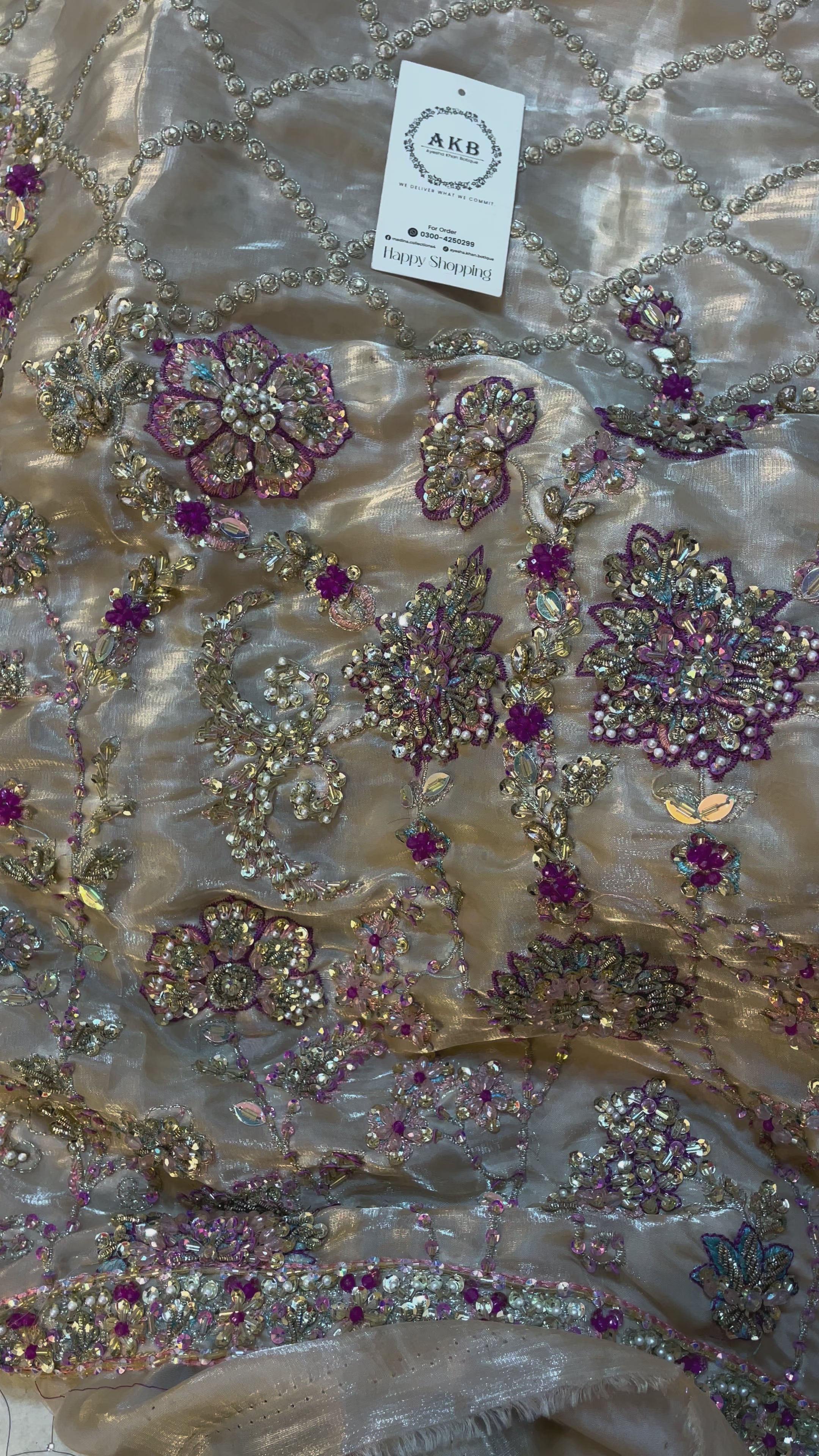 Shazia kyani pearly white shisha silk