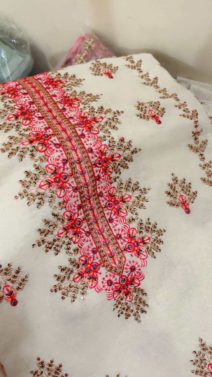 Bareeze khadar pink white 3pcs