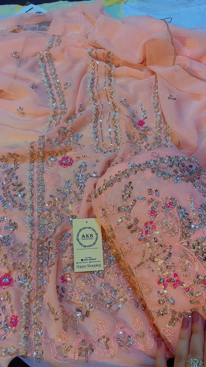 Gulal chiffon Pink