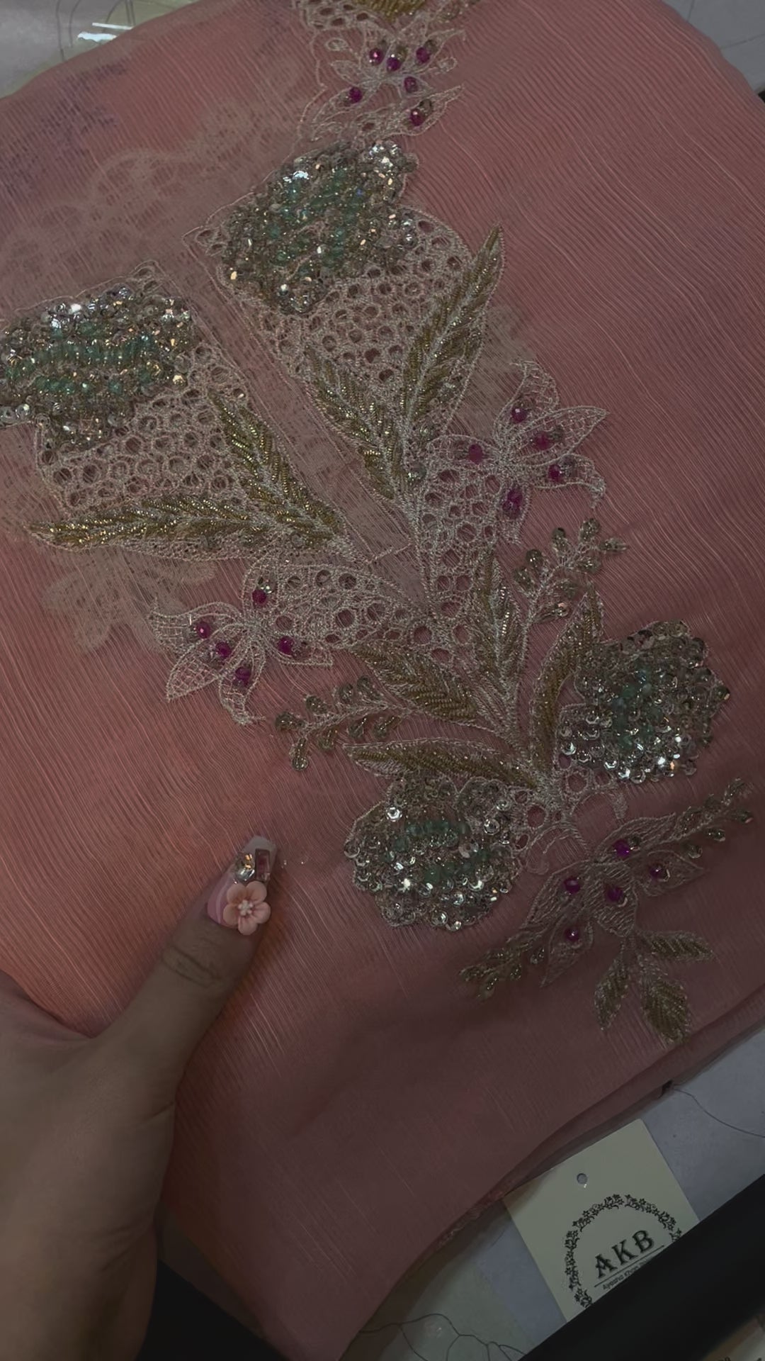 Maria.B pink khadi net