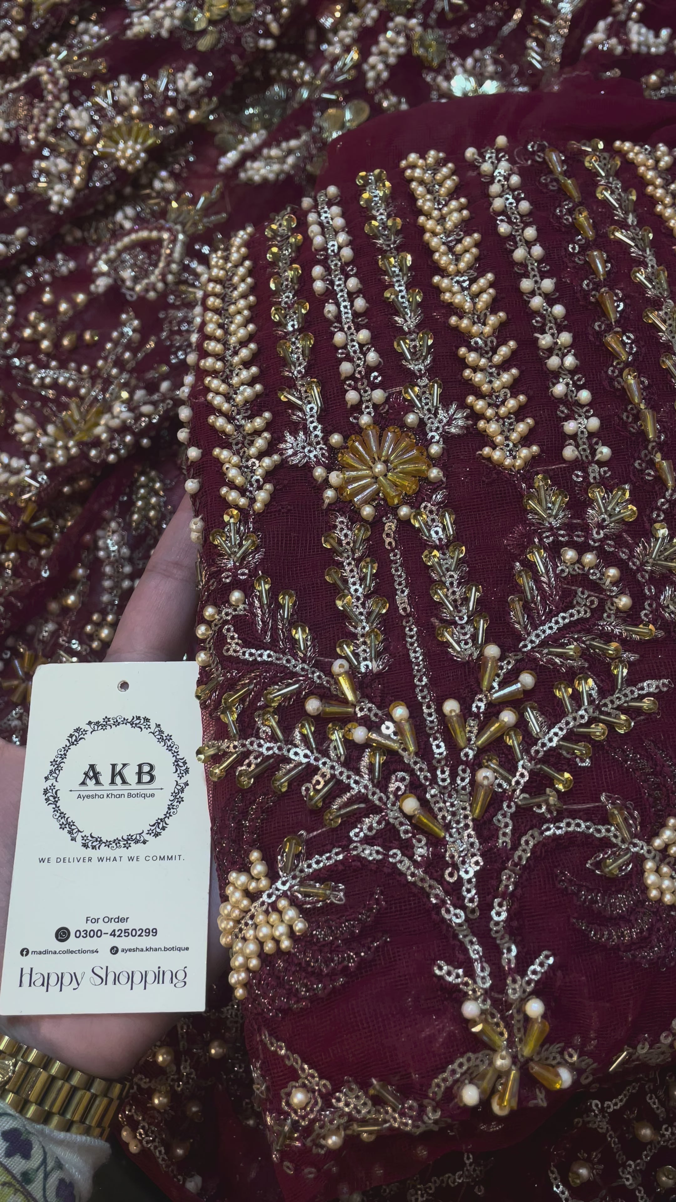 Mushq Deep Red Maxi without back and dupata