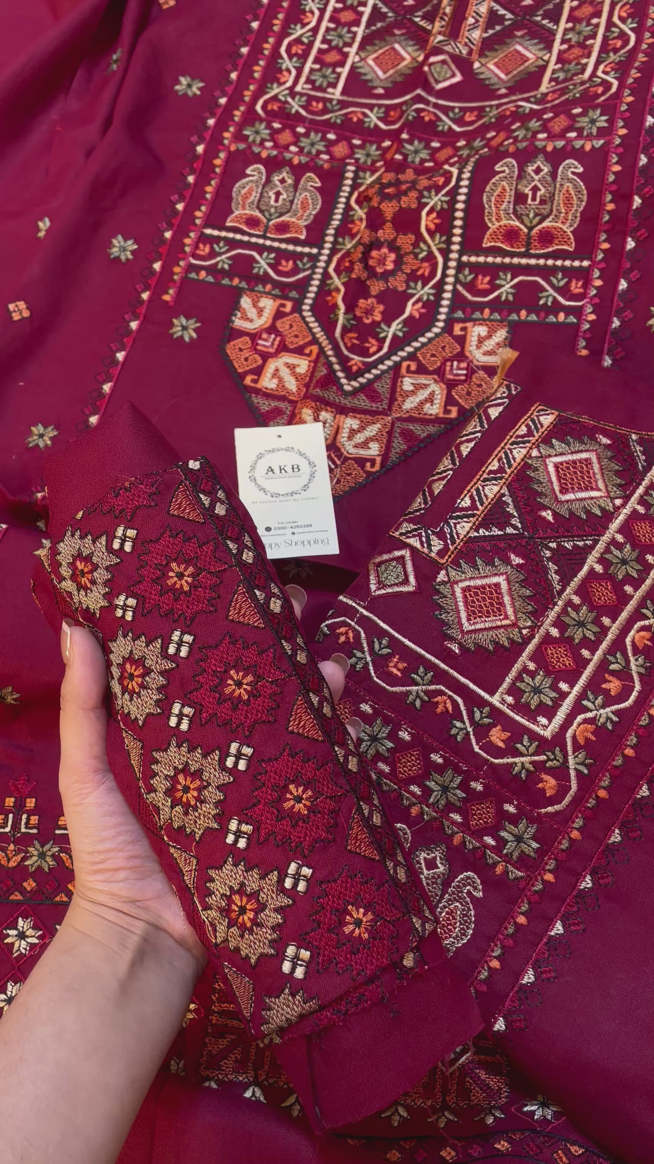 Woolen embroidery 3pcs